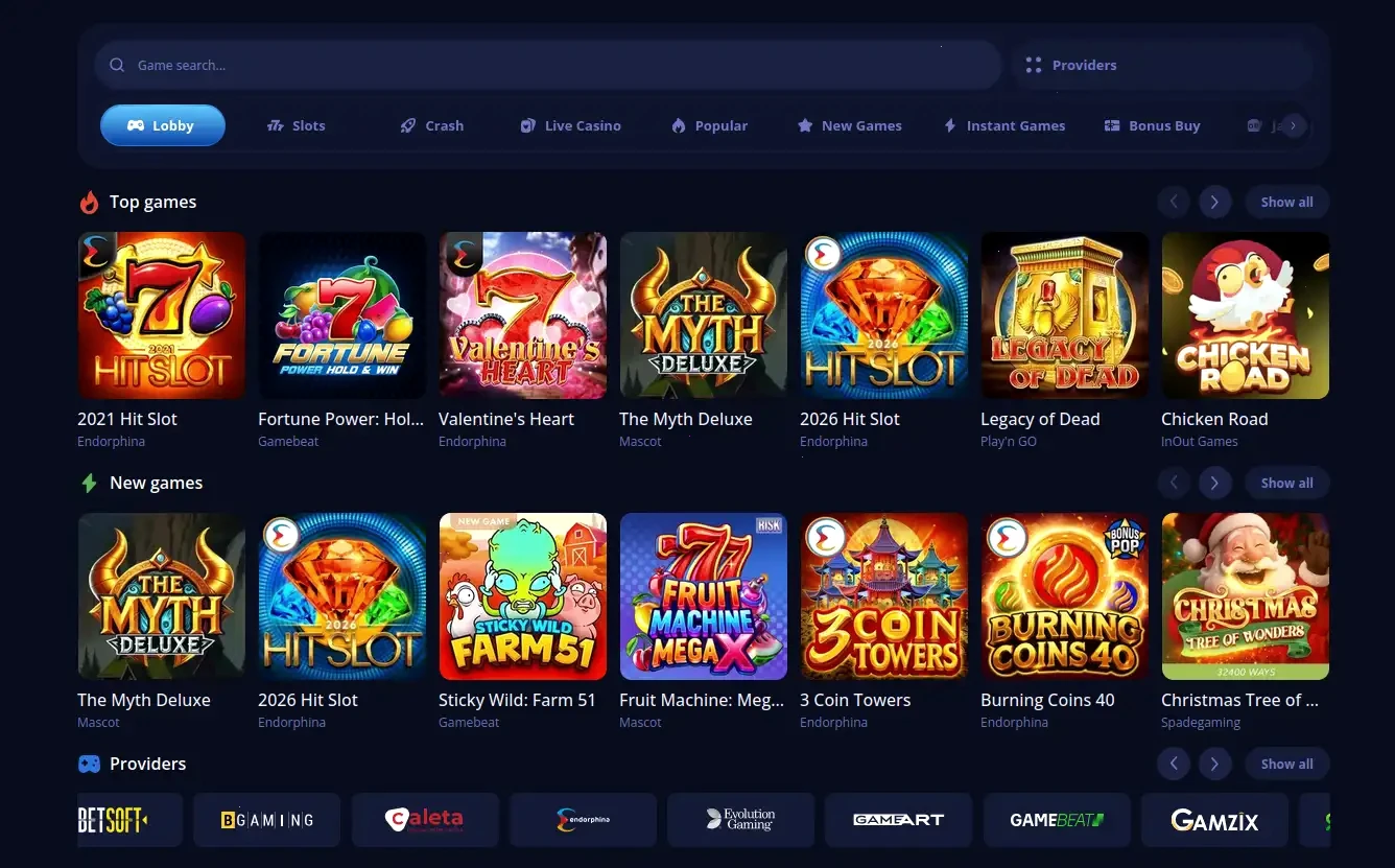 Panoramica bonus e registrazione Intense Casino
